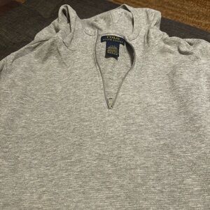Polo by Ralph Lauren Light Gray Waffle Knit Hoodie
